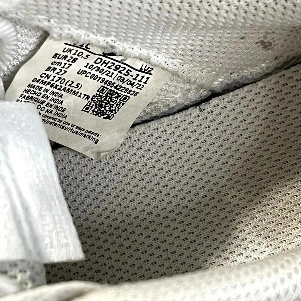 Nike Air Force 1 LE (PS) size 11C white preschool kid tennis shoes used - Picture 12 of 13